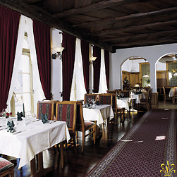Blick ins Restaurant des Hotels Lay-haus