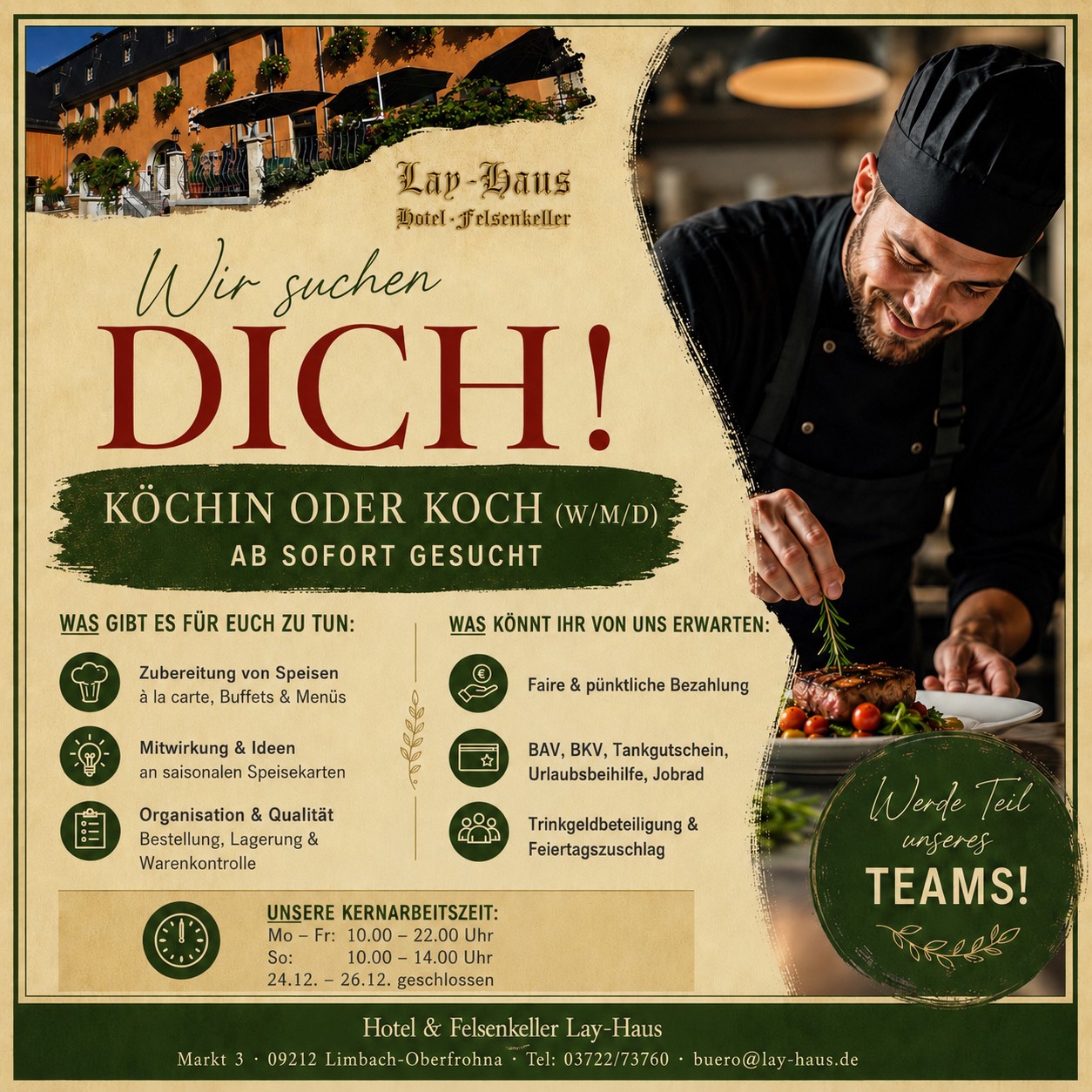 Stellenanzeige Koch